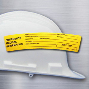 Hard Hat Emergency Medical Labels