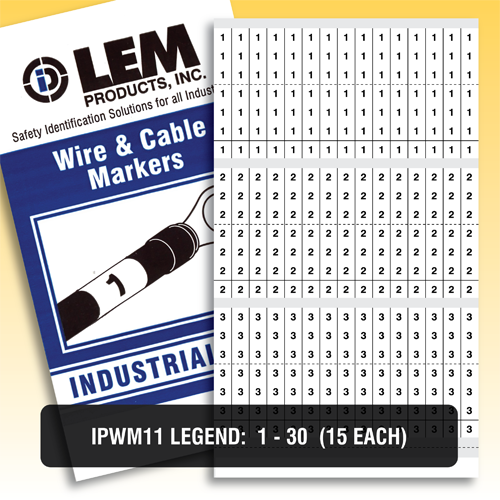 Wire Marker Books with Characters 0-45 - LEM