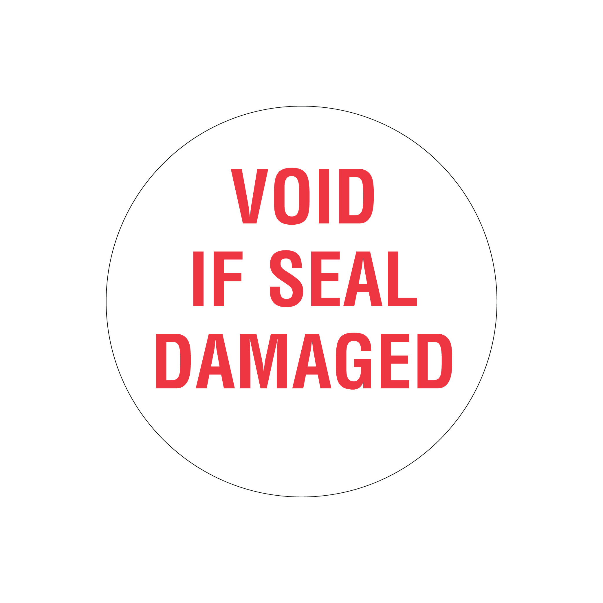 A security seal label reading, "Void if Seal Damaged".