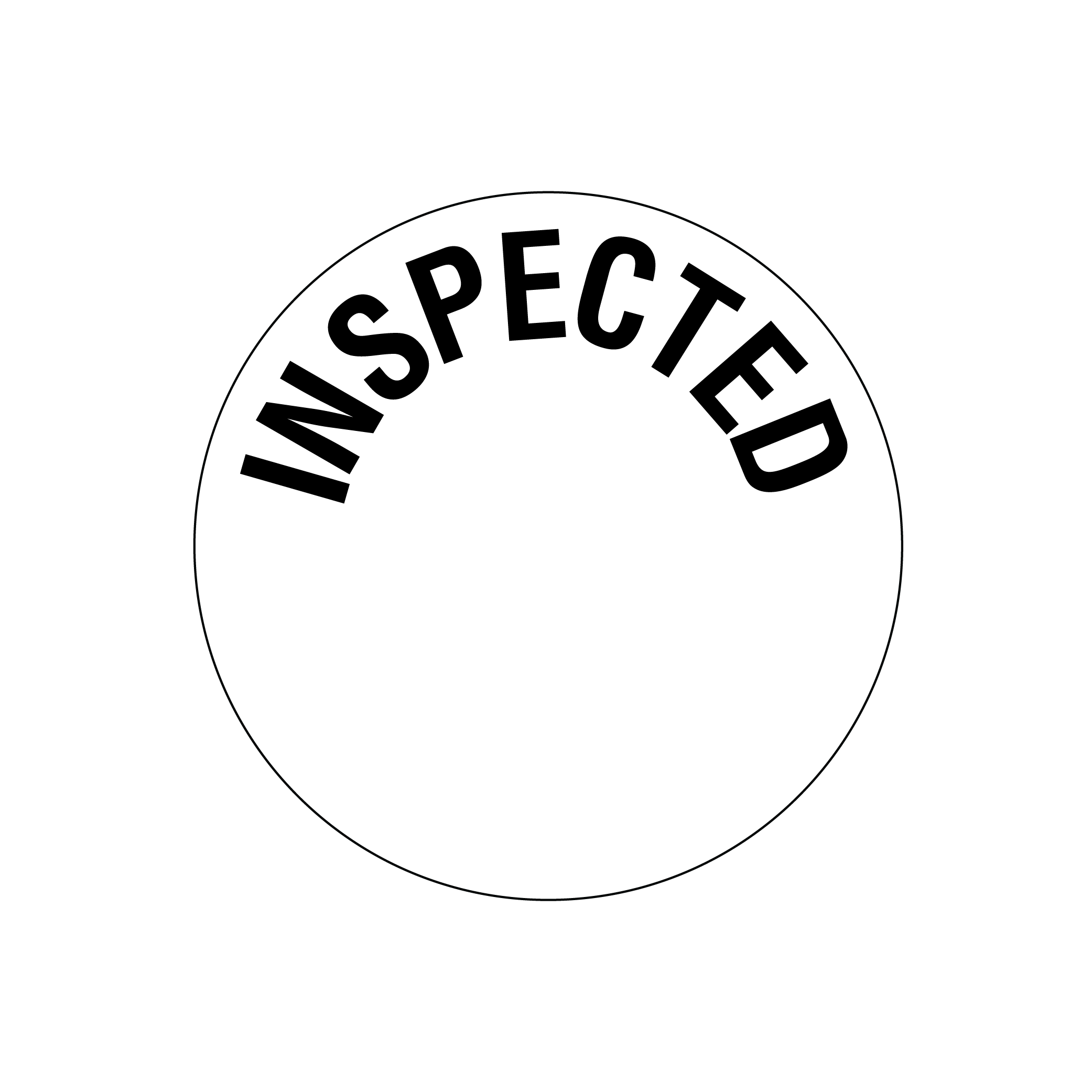 A security seal label reading, "Inspected"