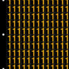 An image of a sheet of 156 retroreflective high intensity prismatic numbers & letters sized to fit in a 3-ring binder. Characters are orange on a black background. The legend is, "1".