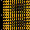 An image of a sheet of 156 retroreflective high intensity prismatic numbers & letters sized to fit in a 3-ring binder. Characters are orange on a black background. The legend is, "3".