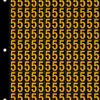 An image of a sheet of 156 retroreflective high intensity prismatic numbers & letters sized to fit in a 3-ring binder. Characters are orange on a black background. The legend is, "5".