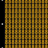 An image of a sheet of 156 retroreflective high intensity prismatic numbers & letters sized to fit in a 3-ring binder. Characters are orange on a black background. The legend is, "8".