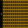 An image of a sheet of 156 retroreflective high intensity prismatic numbers & letters sized to fit in a 3-ring binder. Characters are orange on a black background. The legend is, "H".