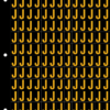 An image of a sheet of 156 retroreflective high intensity prismatic numbers & letters sized to fit in a 3-ring binder. Characters are orange on a black background. The legend is, "J".