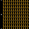 An image of a sheet of 156 retroreflective high intensity prismatic numbers & letters sized to fit in a 3-ring binder. Characters are orange on a black background. The legend is, "L".