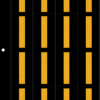 An image of a sheet of 16 retroreflective high intensity prismatic numbers & letters sized to fit in a 3-ring binder. Charaters are orange on a black background. The legend is, "I".