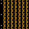 An image of a sheet of 70 retroreflective high intensity prismatic numbers & letters sized to fit in a 3-ring binder. Characters are orange on a black background. The legend is, "C".