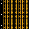 An image of a sheet of 70 retroreflective high intensity prismatic numbers & letters sized to fit in a 3-ring binder. Characters are orange on a black background. The legend is, "H".