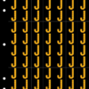 An image of a sheet of 70 retroreflective high intensity prismatic numbers & letters sized to fit in a 3-ring binder. Characters are orange on a black background. The legend is, "J".