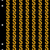 An image of a sheet of 70 retroreflective high intensity prismatic numbers & letters sized to fit in a 3-ring binder. Characters are orange on a black background. The legend is, "S".