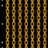 An image of a sheet of 70 retroreflective high intensity prismatic numbers & letters sized to fit in a 3-ring binder. Characters are orange on a black background. The legend is, "X".