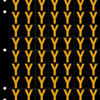 An image of a sheet of 70 retroreflective high intensity prismatic numbers & letters sized to fit in a 3-ring binder. Characters are orange on a black background. The legend is, "Y".