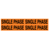 A rectangular voltage marker reading, "Single Phase", 4 times, in Black letters on an Orange background.