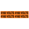 A rectangular voltage marker reading, "4160 Volts", 4 times, in Black letters on an Orange background.