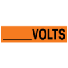 A rectangular voltage marker reading, "____ Volts" in Black letters on an Orange background.