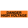 A rectangular voltage marker reading, "Danger High Voltage" in Black letters on an Orange background.