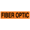 A rectangular voltage marker reading, "Fiber Optic" in Black letters on an Orange background.