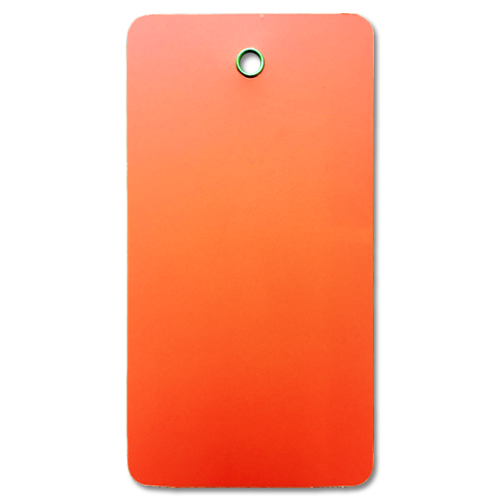 A Blank plastic valve tag in Fluorescent Orange.
