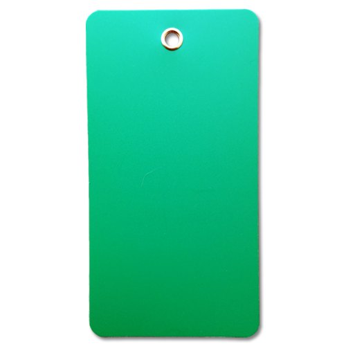 A Blank plastic valve tag in Green.