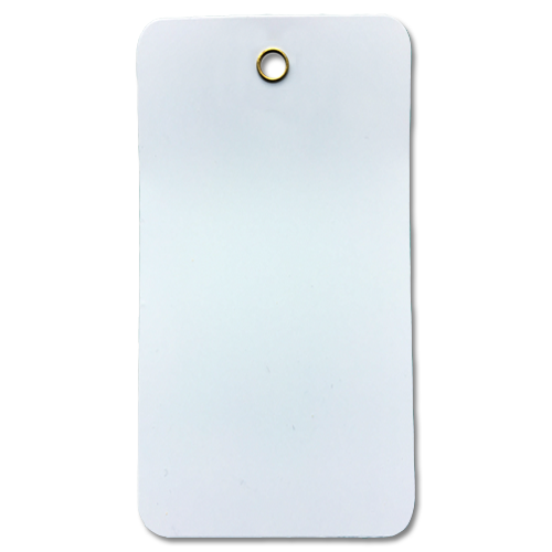 A Blank plastic valve tag in White.
