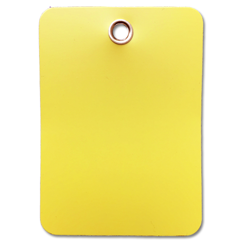 A Blank plastic valve tag in Yellow.