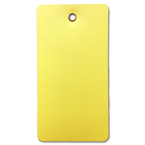 A Blank plastic valve tag in Yellow.
