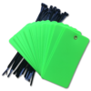 Blank plastic valve tags and ties in Fluorescent Green.