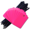Blank plastic valve tags and ties in Fluorescent Pink.
