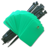 Blank plastic valve tags and ties in Green.
