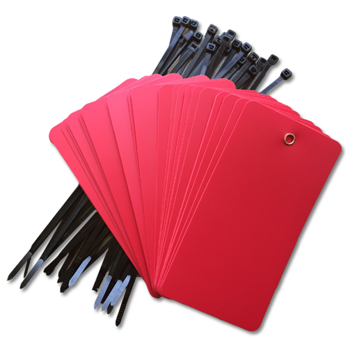 Blank Plastic Valve Tag 3" x 5.75", 20mil red LEM