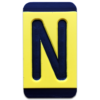 An engraved plastic pole tag in black on yellow with the letter, "N".